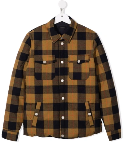 Scotch & Soda Kids' Check-print Shirt Jacket In Blue