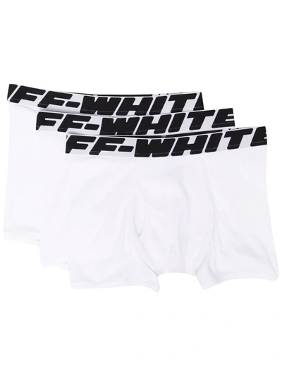 Off-white Logo-waistband Boxers (3-pack) In White