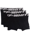 Off-white Black Logo Waistband Boxer Briefs Set In Black