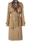BURBERRY CHECK-PANEL TRENCH COAT