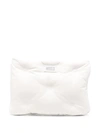 Maison Margiela Quilted Logo-patch Clutch Bag In White