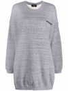 Dsquared2 Logo-print Sweater Dress In Grey