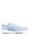 Kiton Blue Fly-knit Low-top Trainers In Blue