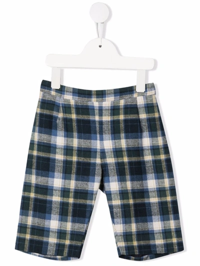Siola Kids' Check Print Shorts In Blue