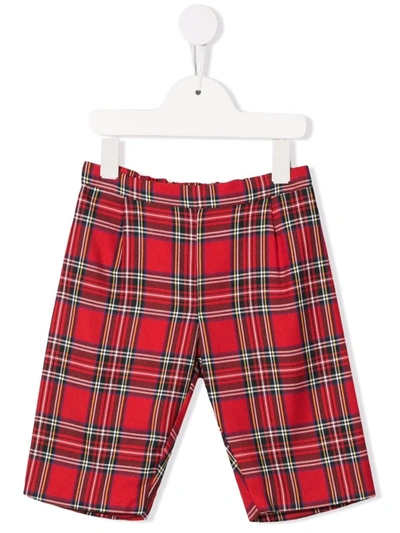 Siola Kids' Check Print Shorts In Red