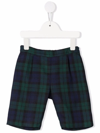 Siola Kids' Check Print Shorts In Green