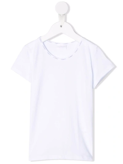 La Perla Kids' Logo-neckline T-shirt In White