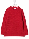 Siola Patterned-knit Jumper In Red