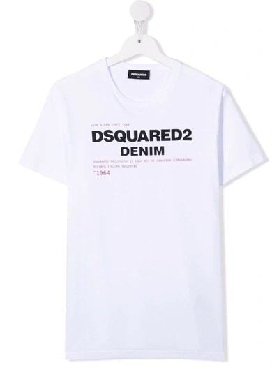 Dsquared2 Teen Logo-print T-shirt In White