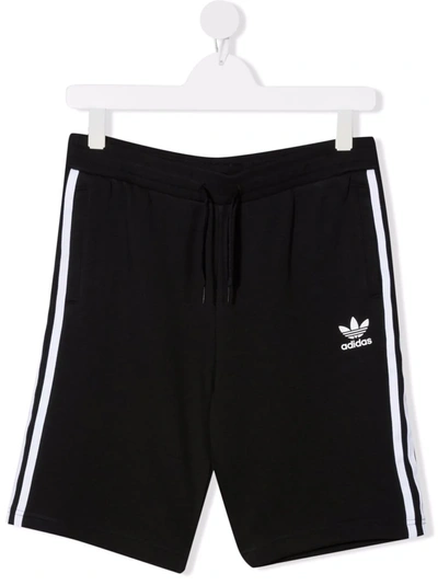 Adidas Originals Teen Drawstring Logo Track Shorts In Black