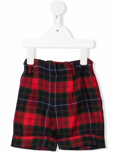 Siola Babies' Ulivons Tartan-print Shorts In Red