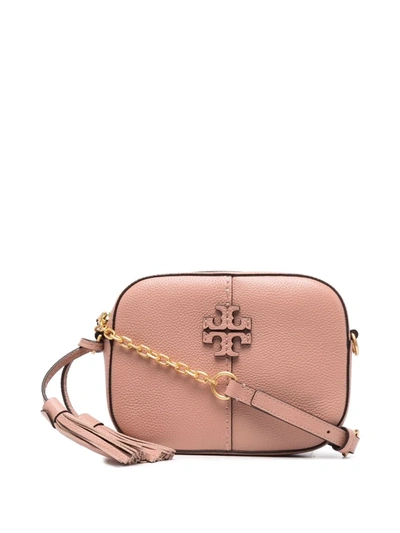 Tory Burch Mcgraw Logo标牌斜挎包 In Pink