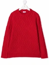 Siola Patterned-knit Jumper In Red