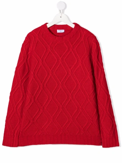 Siola Kids' Patterned-knit Jumper In Red