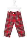 Siola Tartan-print Trousers In Red