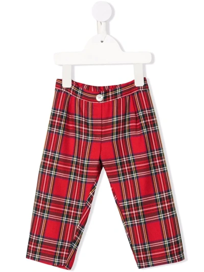 Siola Babies' Tartan-print Trousers In Red