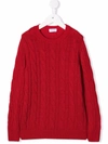 Siola Cable-knit Jumper In Red