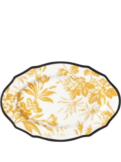 Gucci Herbarium Porcelain Plate In Yellow
