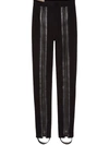 Gucci Leather Zip-detail Stirrup Leggings In Black