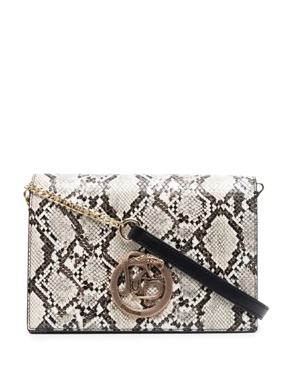 Just Cavalli Snakeskin-effect Leather Shoulder Bag In Nude