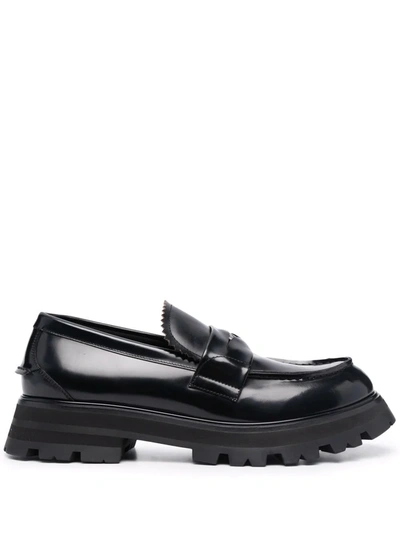 ALEXANDER MCQUEEN RIDGED LEATHER LOAFERS