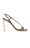 Arielle Baron Narcissus Leather Sandals In Brown