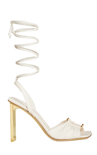Arielle Baron Nemesis Lace-up Leather Sandals In White