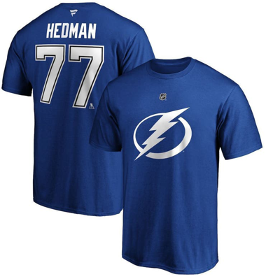 Fanatics Men's Victor Hedman Black Tampa Bay Lightning 2022 Nhl All-star Game Name And Number T-shirt In Blue