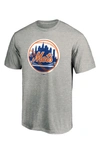 FANATICS FANATICS BRANDED HEATHERED GRAY NEW YORK METS COOPERSTOWN COLLECTION FORBES TEAM T-SHIRT,QF6E-0103-NMT-JZ9