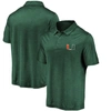 Fanatics Men's Green Miami Hurricanes Primary Logo Striated Polo Shirt In Green
