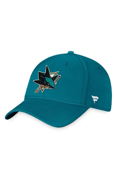 Fanatics Men's Teal San Jose Sharks Core Primary Logo Flex Hat