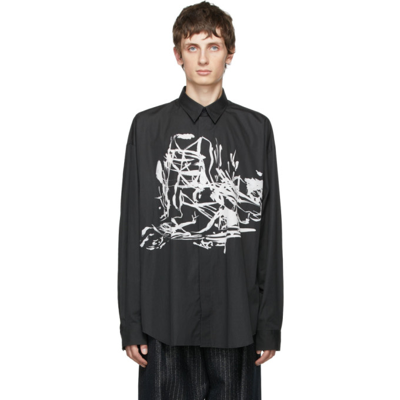 Johnlawrencesullivan Black Graphic Print Shirt