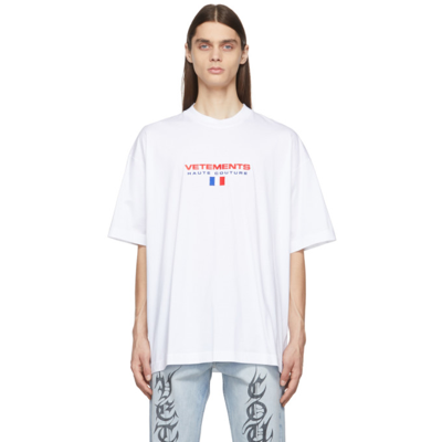 Vetements Haute Couture-embroidered Cotton-jersey T-shirt In White 