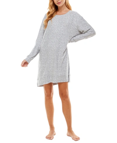 Jaclyn Intimates Oversized Dolman Sleeve Sleep Shirt In Baby Bengal White/tradewinds