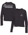 Junk Food Women's Black Las Vegas Raiders Pocket Thermal Long Sleeve T-shirt In Black