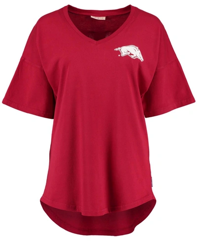 Spirit Jersey Women's Cardinal Arkansas Razorbacks  Oversized T-shirt
