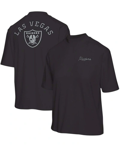 Junk Food Women's Black Las Vegas Raiders Half-sleeve Mock Neck T-shirt