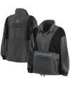 Wear By Erin Andrews Women's Charcoal Tennessee Titans Popover Packable Half-zip Jacket In Charcoal