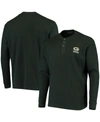 DUNBROOKE MEN'S GREEN GREEN BAY PACKERS MAVERICK THERMAL HENLEY LONG SLEEVE T-SHIRT