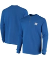 DUNBROOKE MEN'S ROYAL NEW YORK GIANTS MAVERICK THERMAL HENLEY LONG SLEEVE T-SHIRT