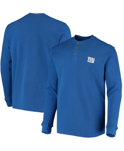 Dunbrooke Men's Royal New York Giants Maverick Thermal Henley Long Sleeve T-shirt In Royal Blue
