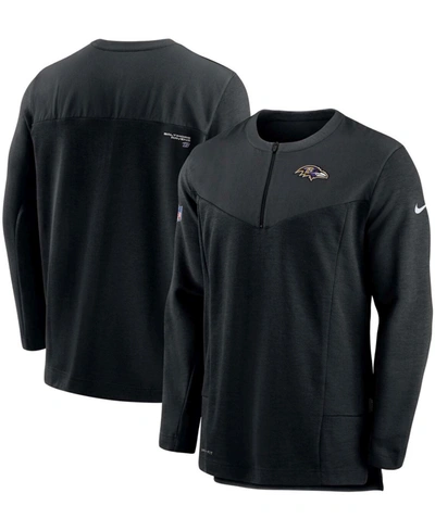 Nike Men's Black Baltimore Ravens Sideline Half-zip Uv Performance Jacket