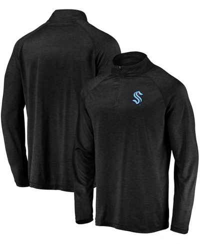 Fanatics Men's Black Seattle Kraken Primary Logo Quarter-zip Pullover Fleece Jacket