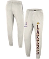 Nike Men's Oatmeal Los Angeles Lakers 75th Anniversary Courtside Fleece Pants In Oatmeal