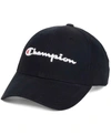 Champion Men's Black Classic Script Adjustable Hat In Black