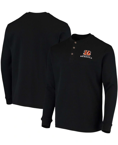 Dunbrooke Men's Black Cincinnati Bengals Maverick Thermal Henley Long Sleeve T-shirt