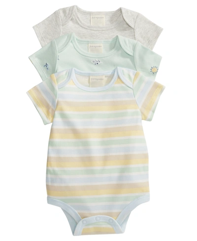 First Impressions Baby Boy Bodysuits, Pack Of 3, Created For Macy's In Light Grey Heather