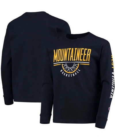 Champion Youth Navy West Virginia Mountaineers Basketball Long Sleeve T-shirt