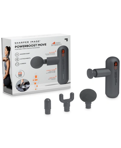 Sharper Image Powerboost Move Deep Tissue Travel Massage Gun In Gray