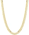 ITALIAN GOLD 24" TWO-TONE OPEN CURB LINK CHAIN NECKLACE IN SOLID 14K GOLD & WHITE GOLD
